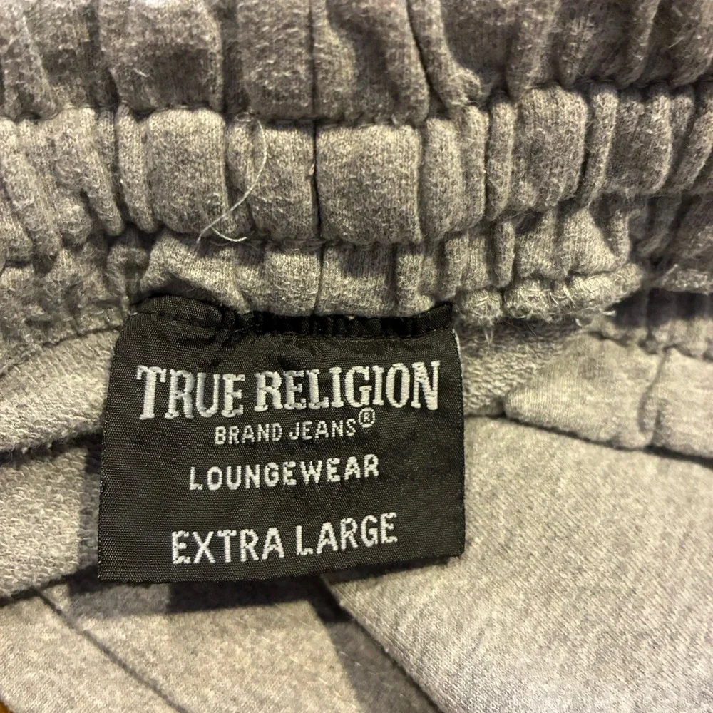 TRUE RELIGION LOUNGEWEAR SHORT MEN'S BLACK BUDDHA LOGO WITH POCKETS SIZE XL GREY